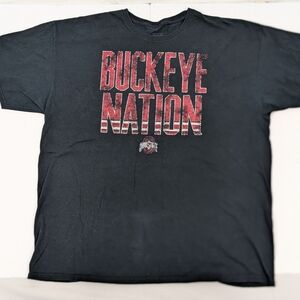 Ohio State NCAA Buckeye Nation Short Sleeve Black Tshirt Mens XXL